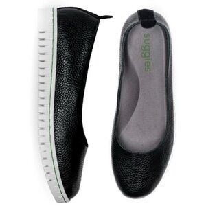 Suggies CUSHY Black leather flats women